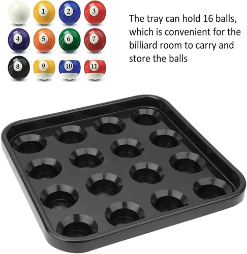 Vista 4 de Almacenamiento de bolas de billar, bandeja de bolas de billar, bandeja de transporte de bolas, accesorios de mesa de billar para 16 bolas, accesorio
