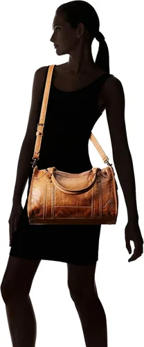 Vista 6 de Frye Melissa - Bolso de mano de piel con cremallera y correa ajustable para el hombro y asa superior