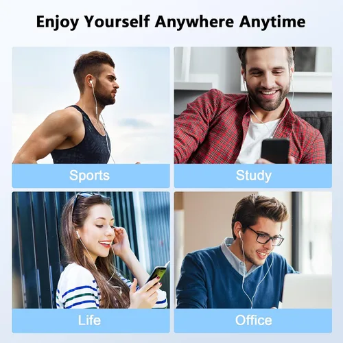 Vista 13 de Paquete de 2 auriculares con cable para iPhone, micrófono integrado y control de volumen, auriculares de reducción de Nosie compatibles con iPhone