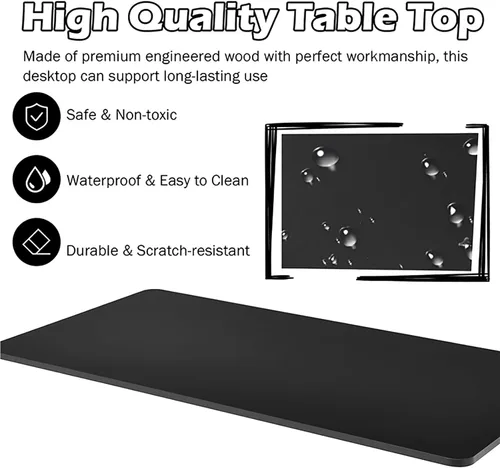 Vista 8 de POWERSTONE Escritorio eléctrico de pie de altura ajustable, 55 x 27.5 pulgadas, escritorio para computadora con tablero de empalme y estación