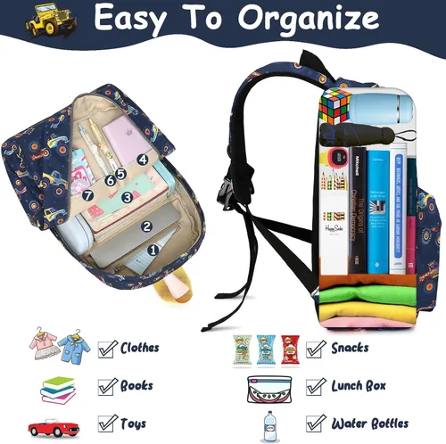 Vista 91 de CAMTOP - Conjunto de mochila y lonchera con estampados divertidos para niños de preescolar y primaria), Y0058-2