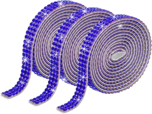 Vista 15 de MECCANIXITY 3 rollos de cinta de diamantes de imitación autoadhesiva de 3 yardas y 0.315 in para proyectos de artes y manualidades, pasteles de Beige