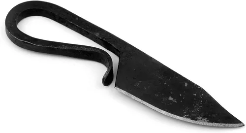 Vista 10 de Armory Replicas Navaja de bolsillo celta con funda de cuero - Cuchillo vintage de hoja fija - Réplica medieval forjada a mano Celta - Funda Negra