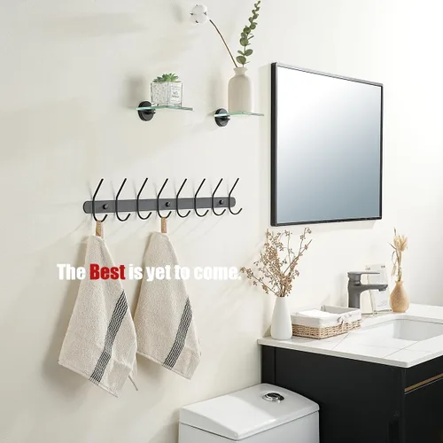 Vista 4 de JQK Pequeños estantes flotantes de vidrio negro, repisas de exhibición de 4 pulgadas para pared, mini decoración, sala de estar, dormitorio, baño