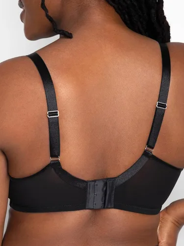 Vista 8 de Curvy Couture Sujetador de malla transparente de cobertura completa sin forro con aros para mujer