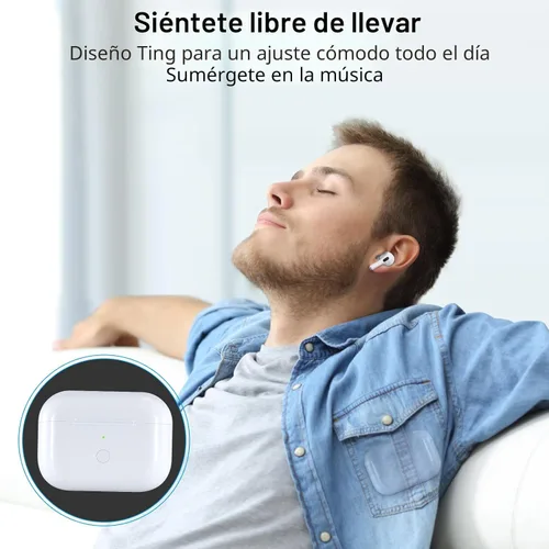 Vista 7 de Funda de carga inalámbrica de repuesto compatible con AirPods Pro de 1ª y 2ª generación, cargador AirPods Pro de 1ª y 2ª generación con botón