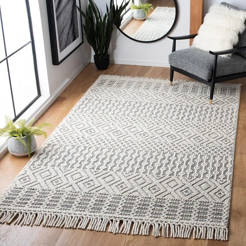 Vista 23 de SAFAVIEH Natura Collection - Alfombra decorativa de 2 x 3 pies, color marfil, con flecos de lana marroquí bohemia, hecha a mano, ideal para zonas