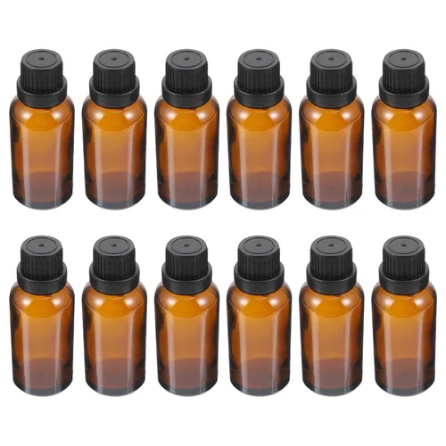 Vista 10 de Uonlytech Recipientes de vidrio de terrario, 12 botellas de aceite esencial, botella de 0.3 fl oz con reductor de orificios, dispensador de líquido