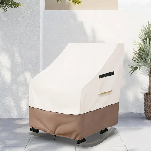 Vista 5 de Funda para silla mecedora para exteriores, resistente 600D, funda de invierno para silla de patio de 27 pulgadas de ancho x 34 pulgadas