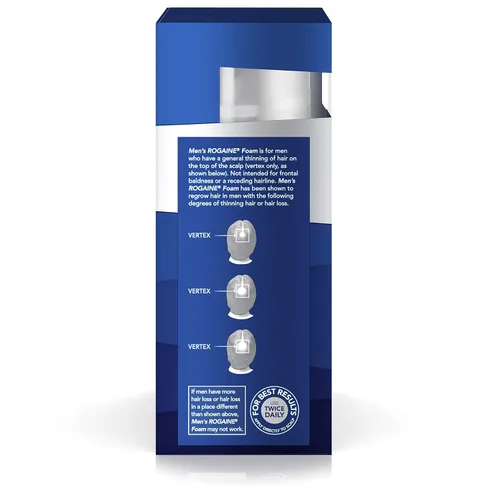 Vista 3 de Rogaine Espuma de crecimiento para hombre 5% sin perfume 3 meses (paquete de 2)
