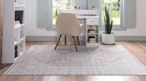Vista 4 de Unique Loom Noble Collection - Alfombra de área Elizabeth (2' 2" x 3' 1" Rectángulo, Azul/Beige)