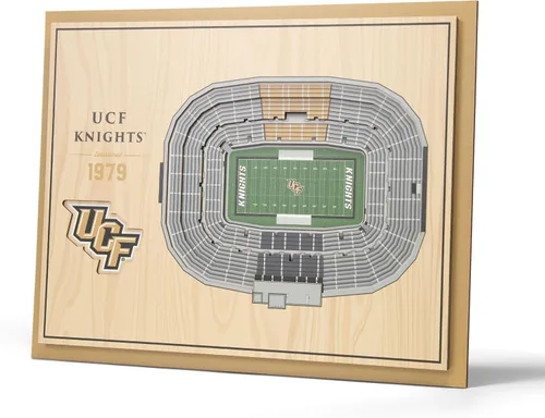 Vista 57 de YouTheFan - Póster para pared de la NCAA, vista de estadio en 3D de 5 niveles, Marrón