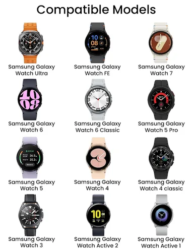 Vista 2 de Cargador USB C compatible con Samsung Galaxy Watch 7/Ultra/FE/ 6/6 Classic/5/5 Pro/4/4 Classic/3/Active 2/Cable de carga activo tipo C