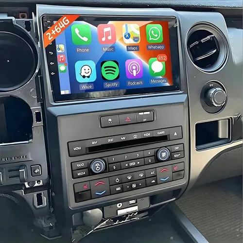 Vista 4 de Android 13.0 Estéreo de coche doble DIN para Ford F150 2009-2012 9 pulgadas HD pantalla táctil audio multimedia receptor con Carplay Android Auto