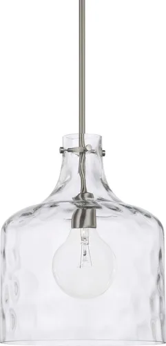 Vista 12 de HomePlace Lighting 325712MB Crawford - Lámpara colgante con tarro de vidrio transparente industrial/urbano, 1 luz de 100 vatios, 15 pulgadas de alto