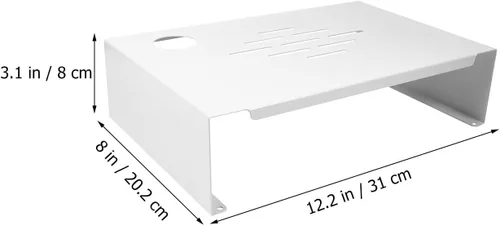 Vista 2 de NOLITOY Ergonomic Laptop Stand Riser with Storage for Desk Monitor Riser to Posture and Reduce Neck Compact White Printer Desk Bracket for Home