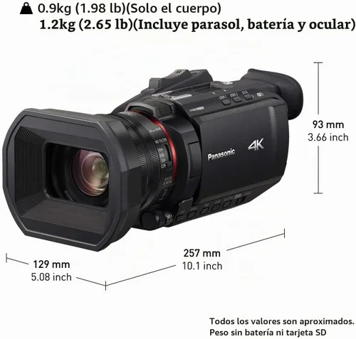 Vista 6 de Panasonic Videocámara profesional X1500 4K con zoom óptico 24X, transmisión en vivo WiFi HD, HC-X1500 (USA Black)