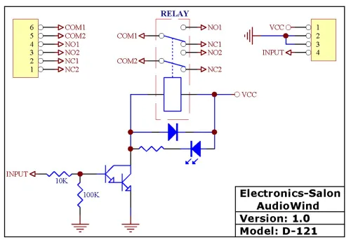 Vista 4 de ELECTRONICS-SALON Módulo de relé de señal DPDT, 5Vdc, relé RY5W-K. ha ensamblado.