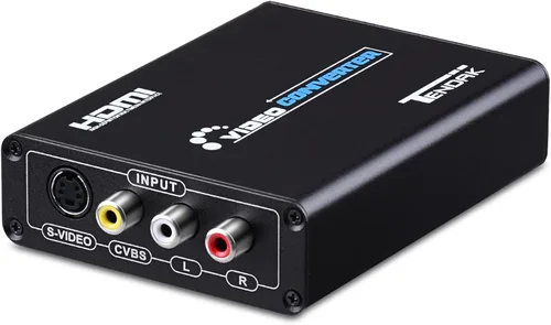 Vista 2 de Tendak MINI AV 3RCA conversor de audio CVBS a HDMI para PAL/NTSC con cargador para PS3, TV VHS VCR, DVD.