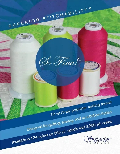 Vista 5 de Superior Threads - Tan Fine! #50#411 Negro Carrete de 550 yardas
