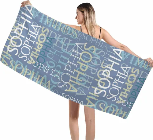 Vista 63 de Interestprint Toalla de piscina con nombre personalizado para niños, adultos y hombres, toalla de playa naranja personalizada con número