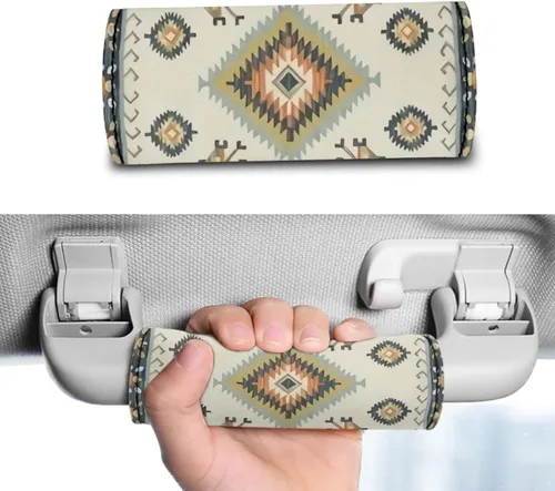 Vista 3 de Belidome Asas de equipaje aztecas, identificadores para maleta, Southwest Triabl, Navajo, funda de carrito con estampado geométrico, funda