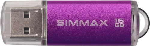 Vista 3 de SIMMAX Paquete de 2 unidades flash USB 2.0 de 16 GB con indicador LED (rojo y morado)