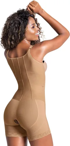 Vista 3 de Body corto con gancho frontal para mujer con control de abdomen y levantamiento de glúteos