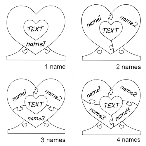 Vista 7 de Rompecabezas de corazón de madera personalizado para mamá, nombre grabado personalizado con 1-8 rompecabezas de corazón familiar, día de la madre