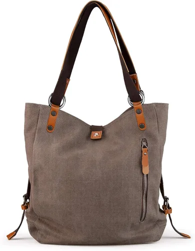 Vista 2 de SHANGRI-LA - Bolso de mano para mujer, estilo informal, para escuela, mochila convertible.