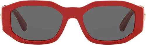 Vista 3 de Versace VE 4361 5330 - Gafas de sol geométricas de plástico rojo lente gris