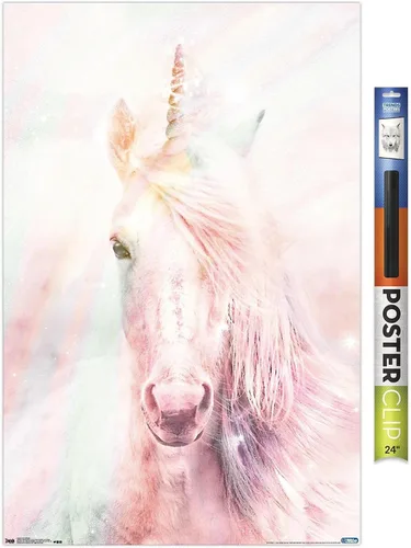 Vista 16 de Trends International Póster de pared de unicornio rosa, 14.725 x 22.375 pulgadas, versión enmarcada de madera de granero Versión enmarcada Barnwood