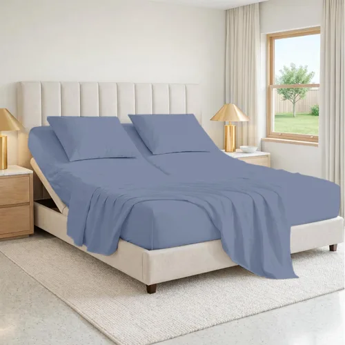 Vista 19 de SGI bedding Sábana Queen de 28" con Parte Superior Dividida Flex Head, 100% Algodón Egipcio, Cuenta de Hilos 1000, Sábana Superior Flex para Cama