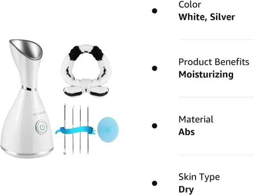 Vista 7 de GETANYE Vaporizador Facial Nano Iónico – Penetración 10X para Facial, Desobstruye los Poros, Humidificador Hidratante de Spa con Kit de Eliminación
