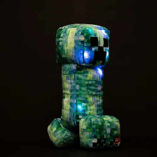 Vista 3 de Jay Franco Minecraft Charged Up Creeper Pillow Buddy - Peluche iluminado - Almohada de personaje de microfibra de poliéster súper suave con luces