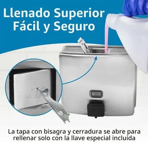 Vista 5 de Bobrick 4112 despachador para jabón, para montura sobre superficies ConturaSeries, de 40 onzas, acero inoxidable satinado