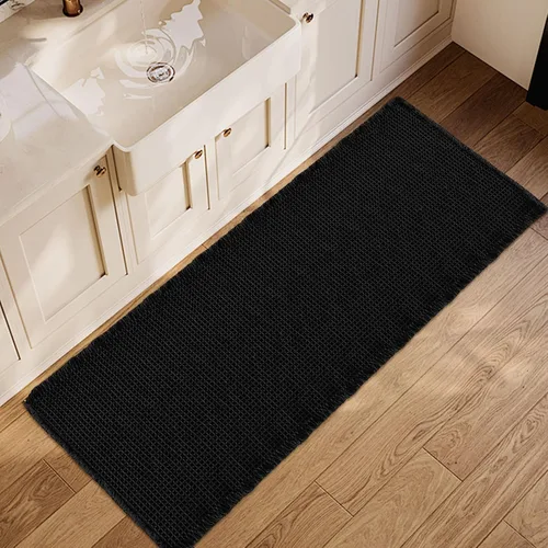 Vista 22 de ZALL - Tapete de baño de punto gofre beige, súper absorbente, antideslizante, largo, color crema, 24 x 72 pulgadas, lavable a máquina, ultra suave