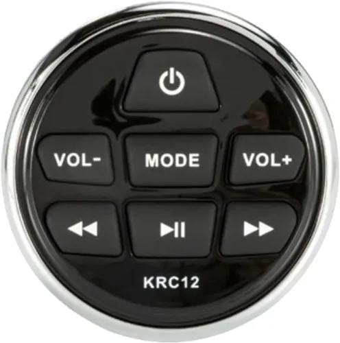 Vista 3 de Kicker Paquete de receptor de medios digitales marinos Bluetooth estilo calibre resistente a la intemperie con control remoto con cable, 4 altavoces