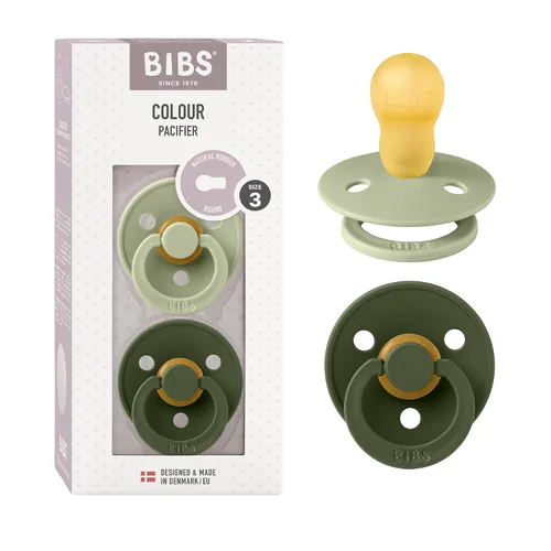 Vista 127 de BIBS - Paquete de 2 chupetes para bebés, goma natural libre de bisfenol A, hechos en Dinamarca, colección Colour, para bebés de 18+ meses, azul bebé