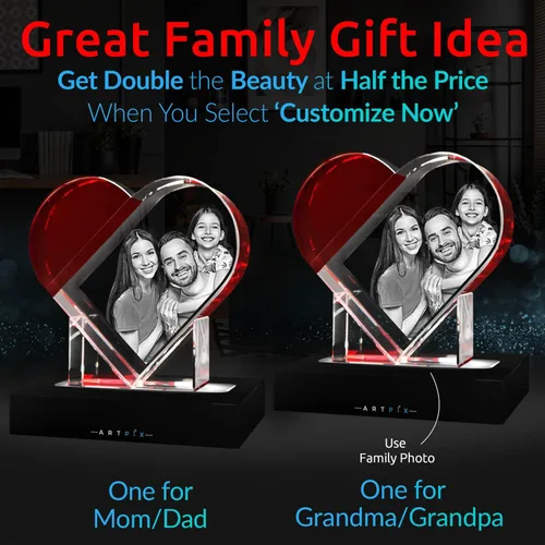 Vista 2 de ArtPix 3D Foto de cristal, regalos personalizados para mujeres, ella, esposa, hombres, mamá, marido, gran regalo personalizado con tu propia foto