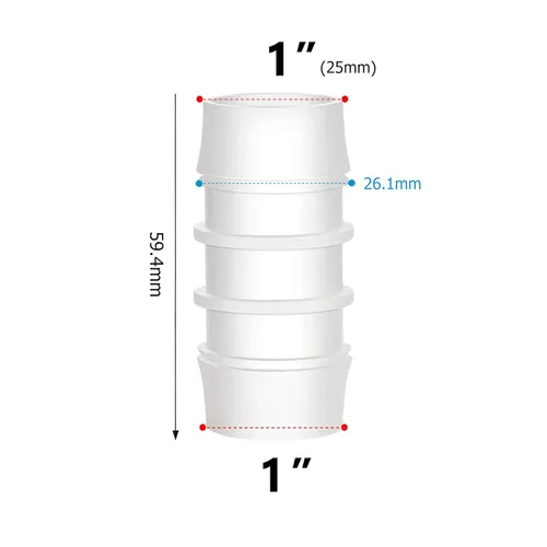 Vista 2 de Quickun Accesorio de Unión de Manguera de Púas de Plástico, 1" x 1" Empalme de Púas Reparador Junta Adaptador Ajuste (Paquete de 5)