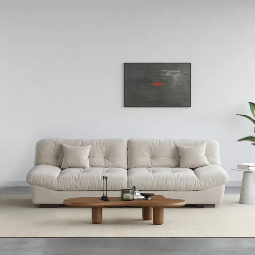 Vista 10 de Sofás seccionales cómodos de 89 pulgadas, sofá biplaza con 2 almohadas, sofá minimalista, sofá moderno para sala de estar, apartamento, dormitorio