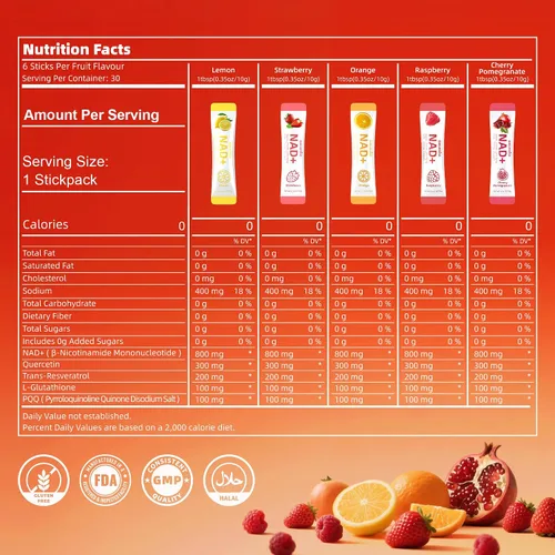 Vista 2 de BAKAKOUL Suplementos NAD para hombres y mujeres, polvo NAD, nicotinamida, ribósida, resveratrol pirroloquinolina liposomal, alternativa