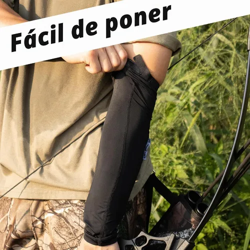 Vista 8 de Protector elástico de manga ligera para antebrazo con cierre táctil ajustable para tiro con arco