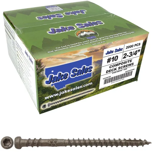 Vista 10 de Tornillo de madera compuesto gris castillo de 2-3/4 pulgadas, cabeza de accionamiento Torx/Star Drive Head - Recubierto Exterior - Compatible