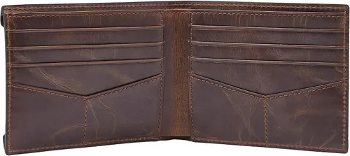 Vista 2 de Fossil Cartera de cuero plegable deslizante 2 en 1 con funda extraíble para tarjetas para hombres
