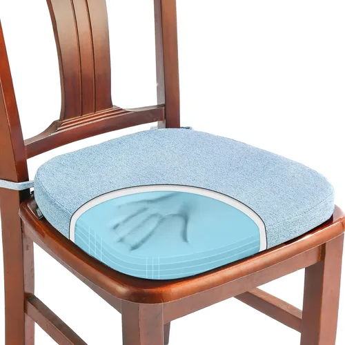 Vista 33 de SINOSSO 1 paquete de cojines de espuma viscoelástica para silla de comedor, tela tejida amigable de 16 pulgadas en forma de U, cómoda almohadilla