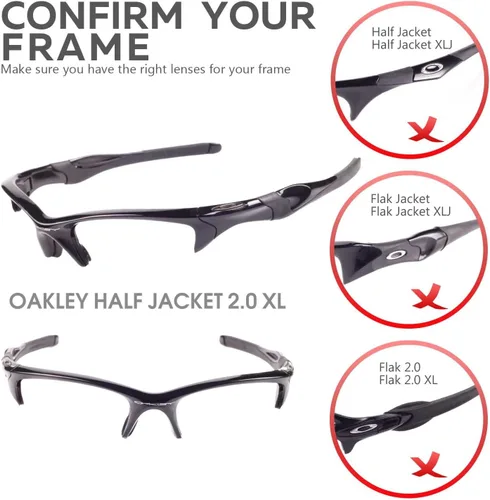 Vista 5 de Walleva Replacement Lenses for Oakley Half Jacket 2.0 XL - Multiple Options Available