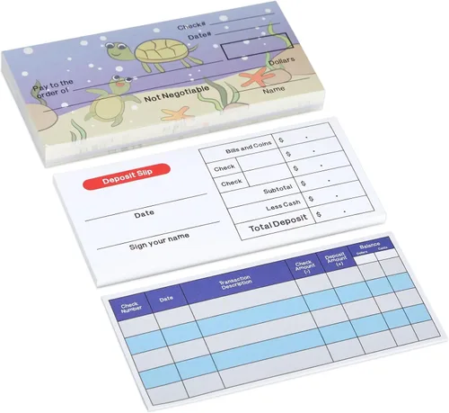 Vista 8 de Juego de chequera de dinero de utilería, manipulativos de matemáticas y cheques falsos, suministros de educación en casa y educación financiera