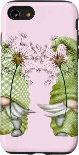 Vista 18 de Gnomos de primavera de diente de león para iPhone 16 para mujeres y divertido estuche de jardinero